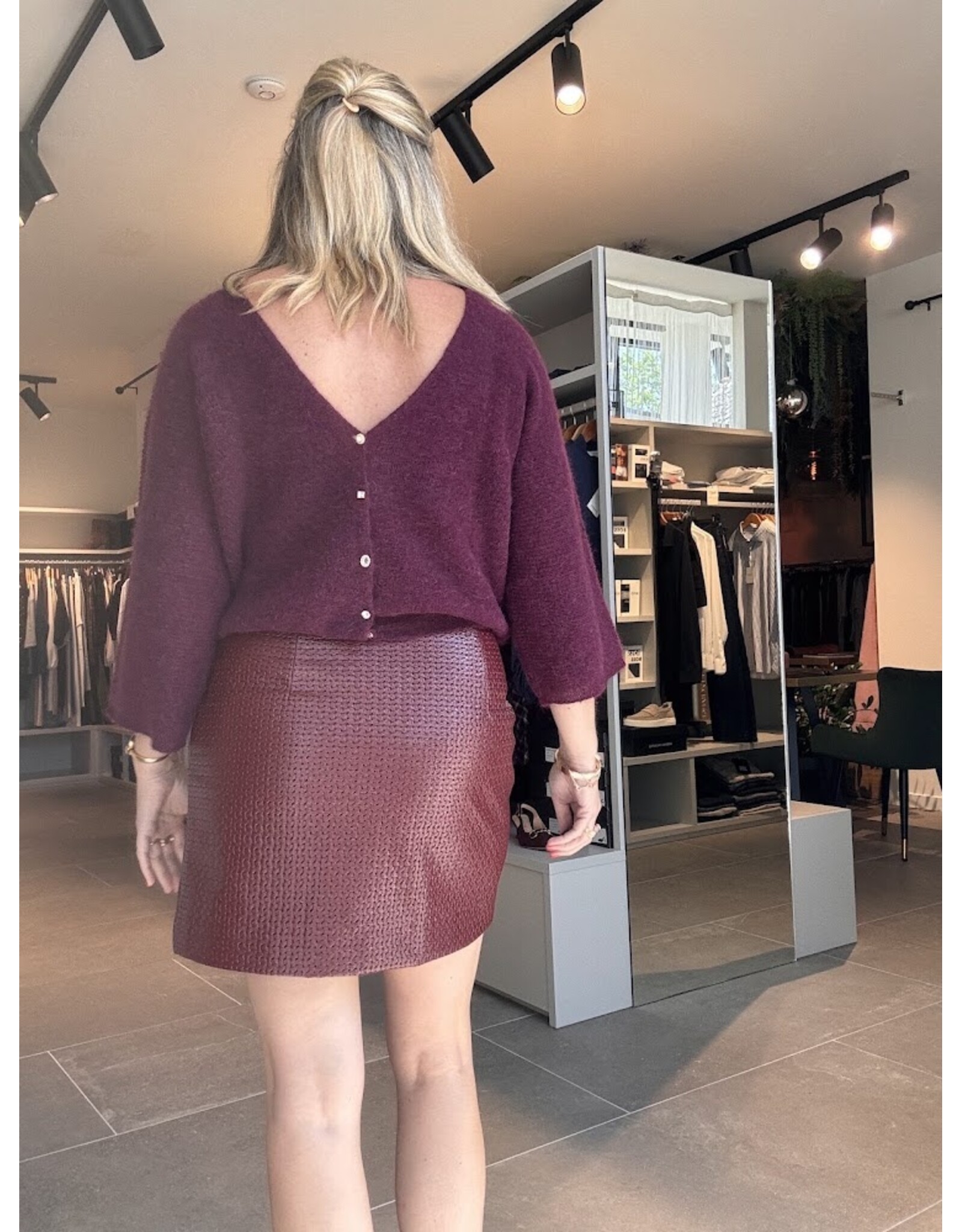 BA&SH CARDIGAN ISAAC BORDEAUX