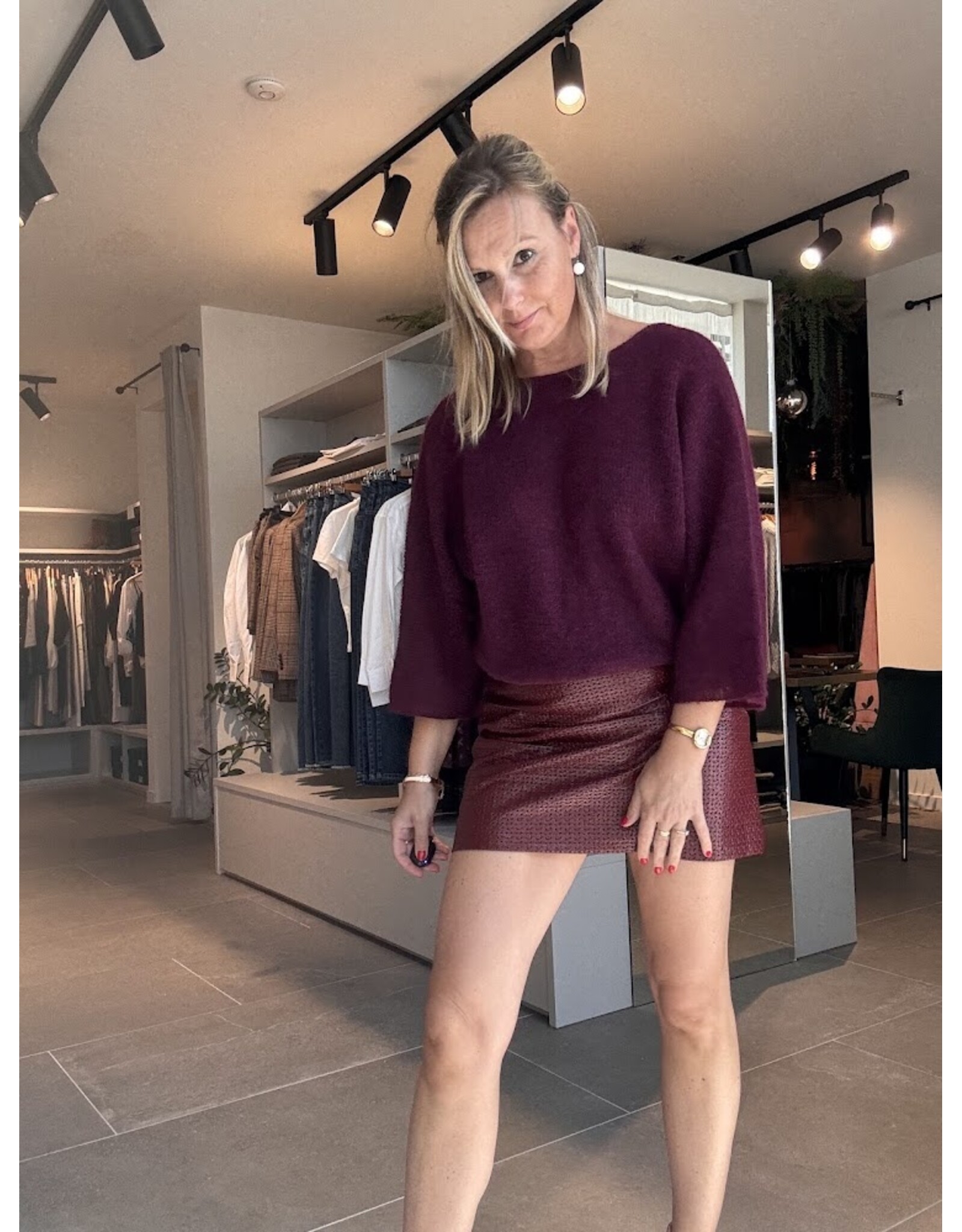 BA&SH CARDIGAN ISAAC BORDEAUX