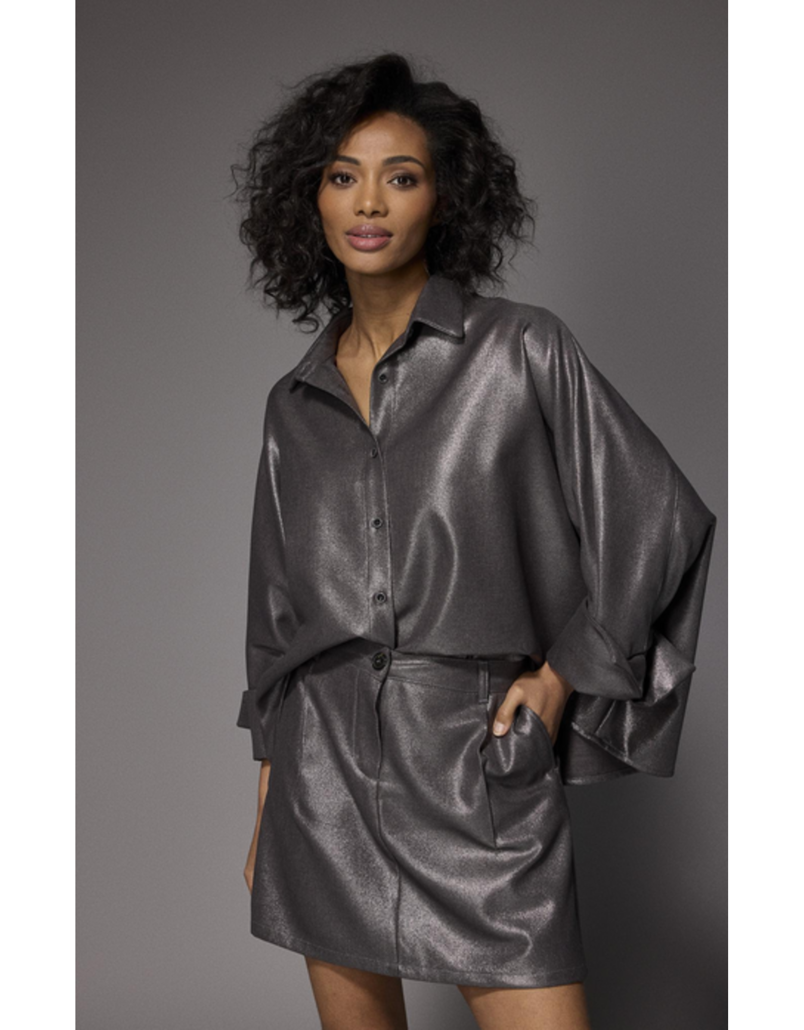 LALOTTI FLYNN BLOUSE SHINY GREY
