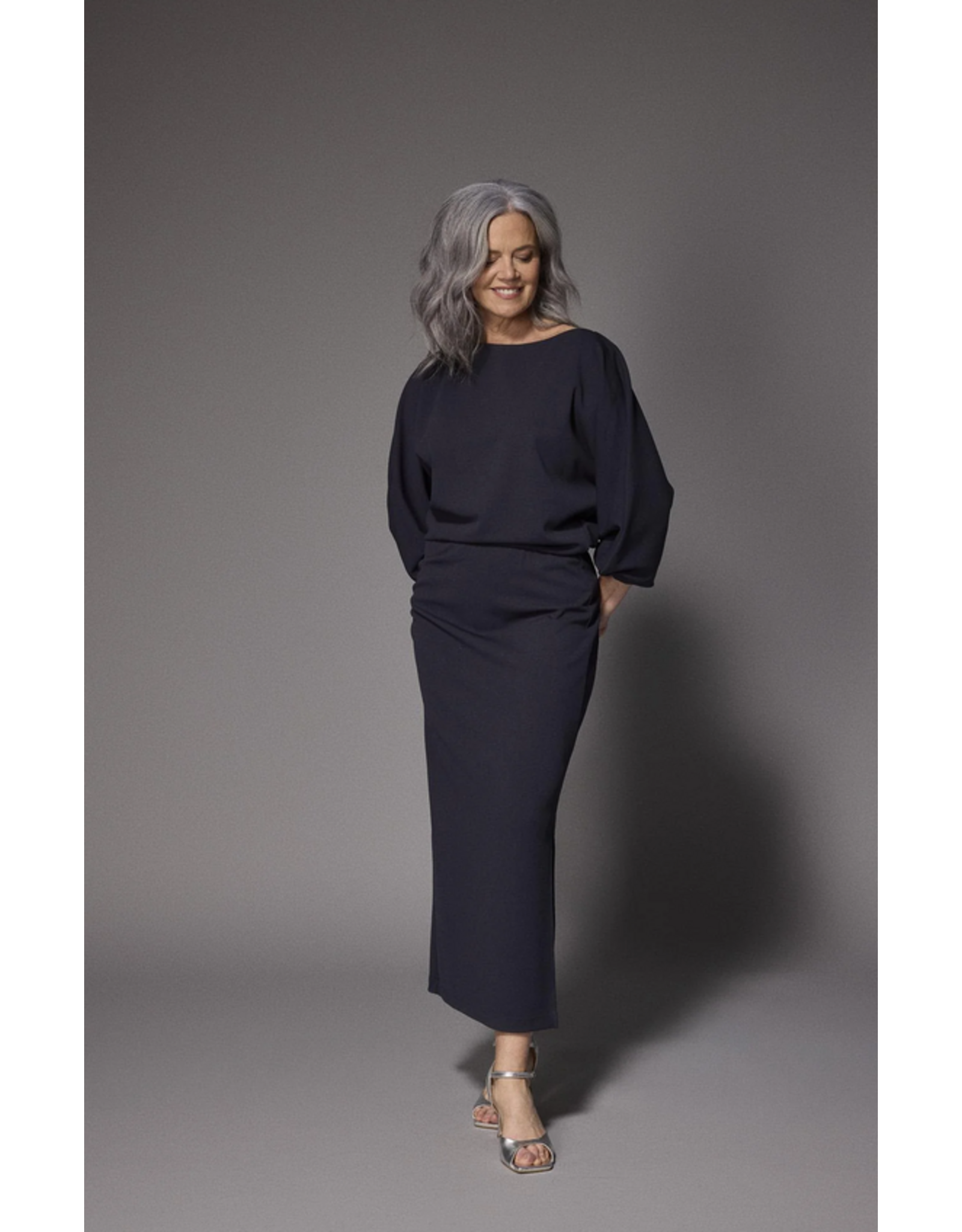 LALOTTI ELEONOR LONG DRESS NAVY
