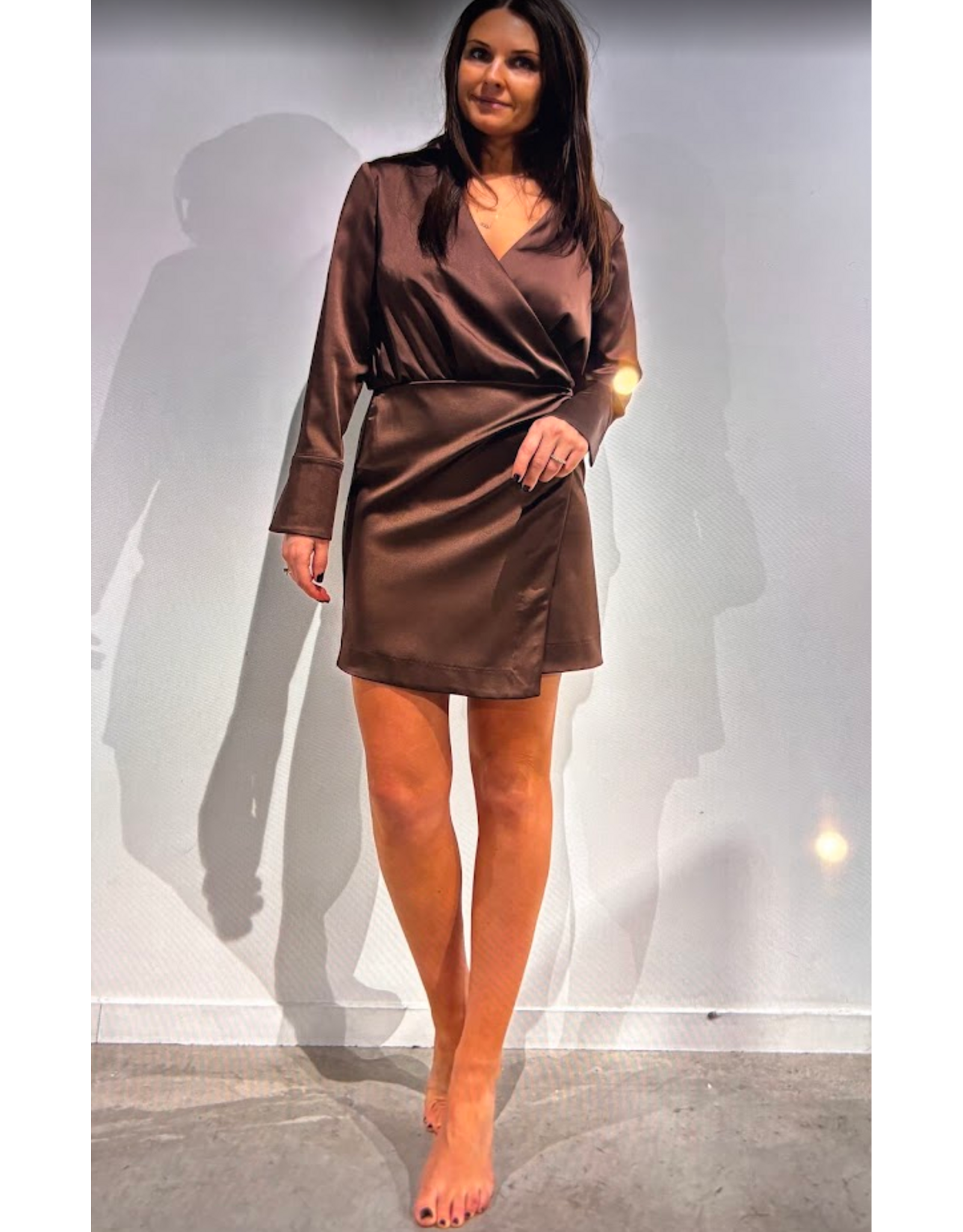 JUST EVE DRESS AMELIE LUNAR DARK BROWN