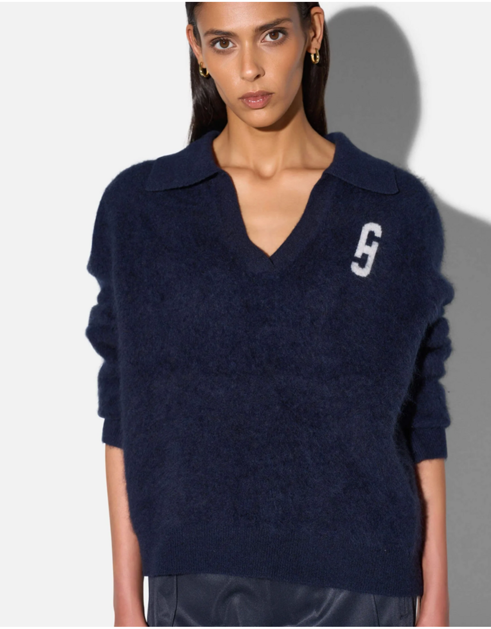 JANICE RESORT BLUE POLO HALS DAMES TRUI MERINO WOL CASHMERE