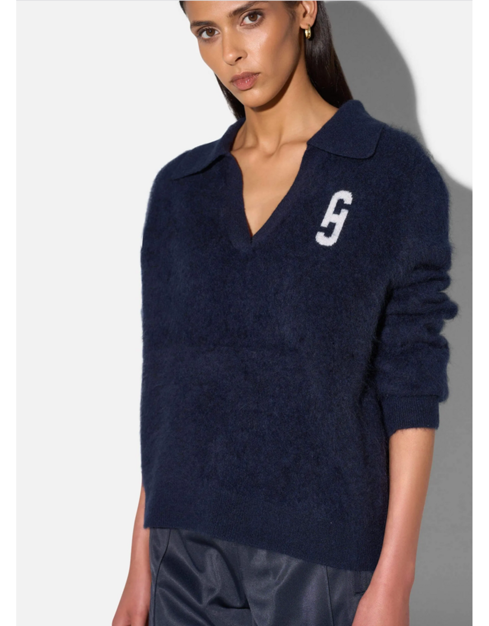 JANICE RESORT BLUE POLO HALS DAMES TRUI MERINO WOL CASHMERE