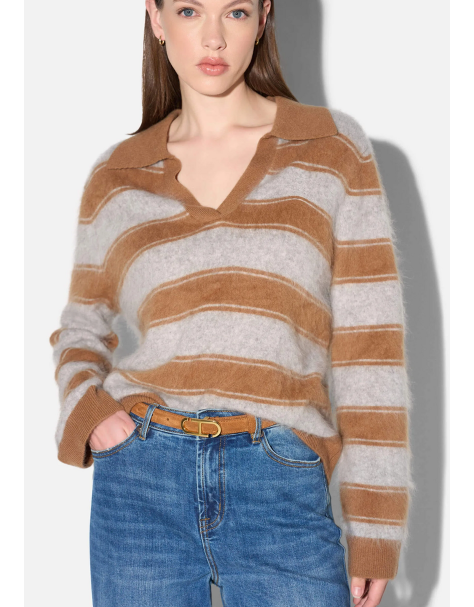 JANICE RESORT CAMEL STRIPES