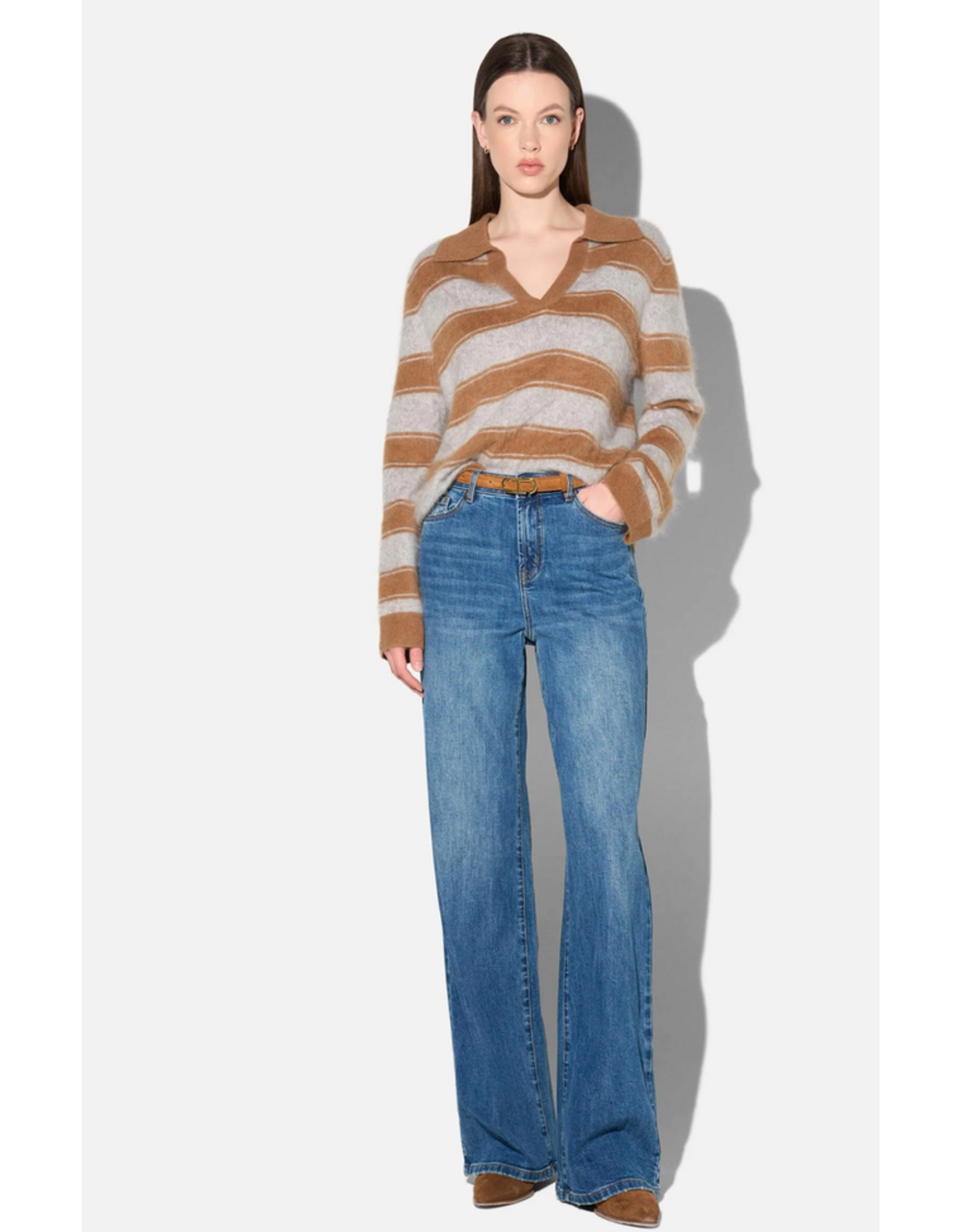 JANICE RESORT CAMEL STRIPES