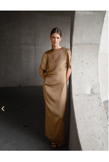 MARCH23 DRESS CAPRI SANDED SATIN OLIVE
