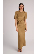 MARCH23 DRESS CAPRI SANDED SATIN OLIVE