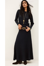 BA&SH JUPE DOHA ENCRE MID LENGTH SKIRT