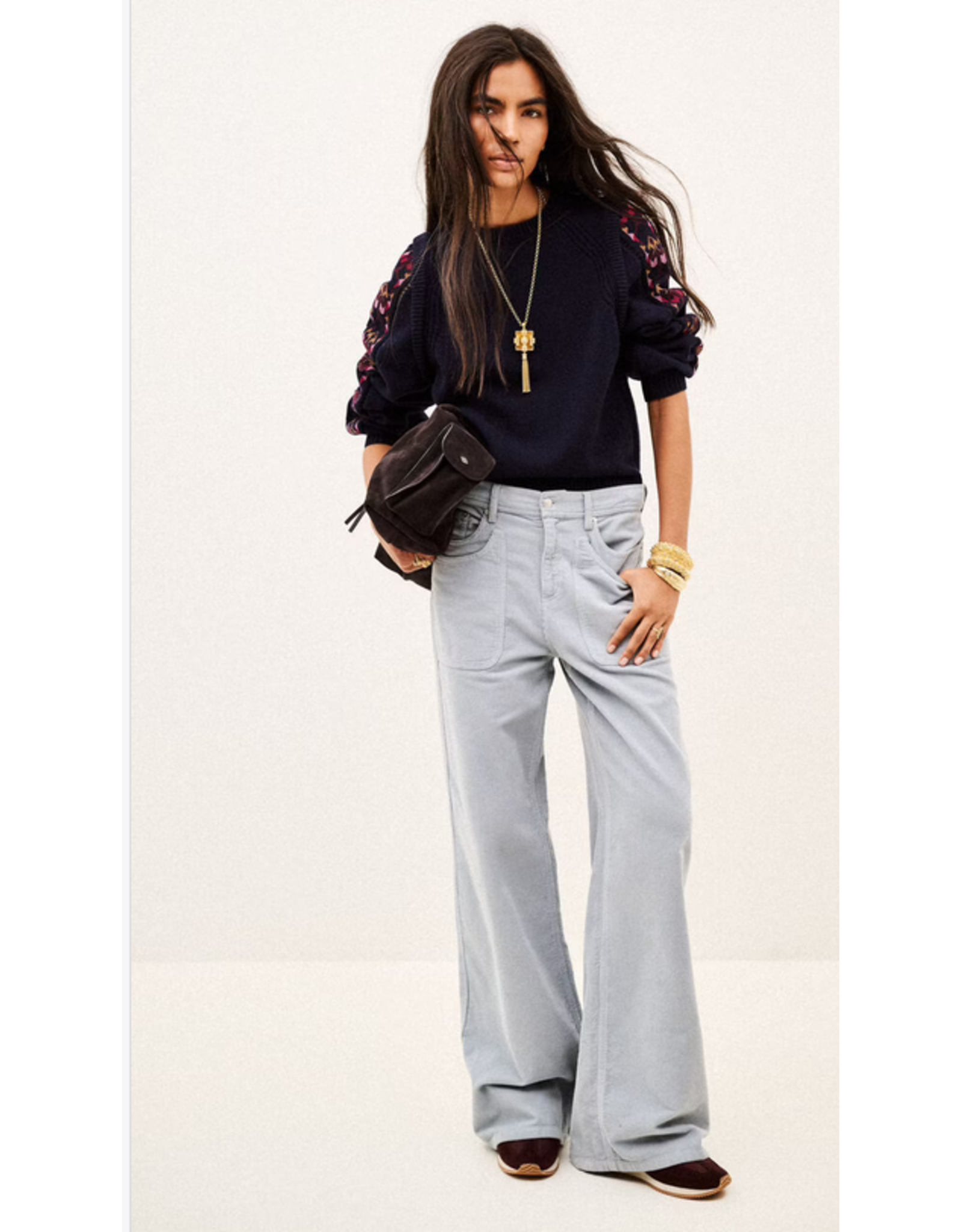 BA&SH PULL ELDA ENCRE LONG SLEEVES KNIT