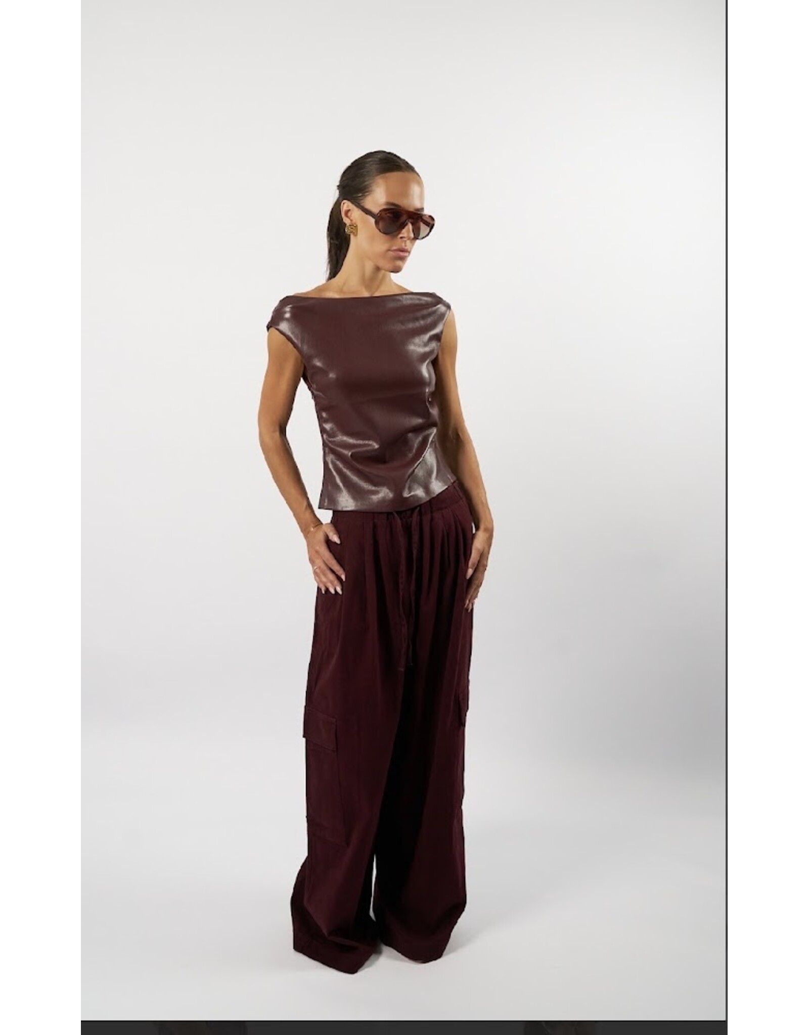 AMANDINE OFFICIAL TW26CHLOE01 TOP BORDEAUX