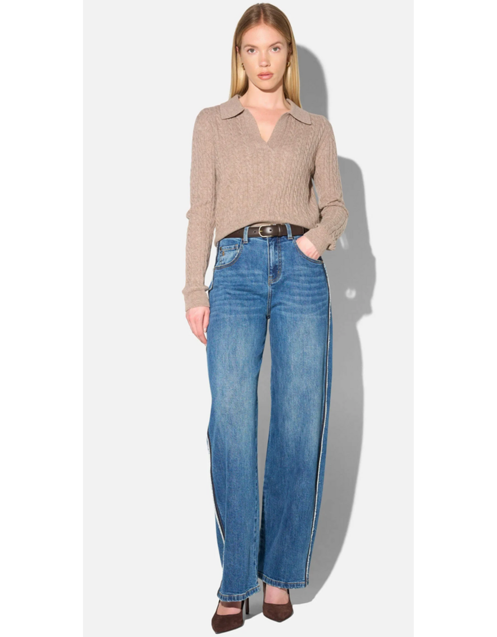 JANICE BARREL JEANS DAMES STRETCH MID RISE BAXTER BLAUW