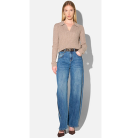 JANICE BARREL JEANS DAMES STRETCH MID RISE BAXTER BLAUW