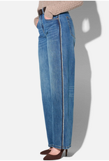 JANICE BARREL JEANS DAMES STRETCH MID RISE BAXTER BLAUW
