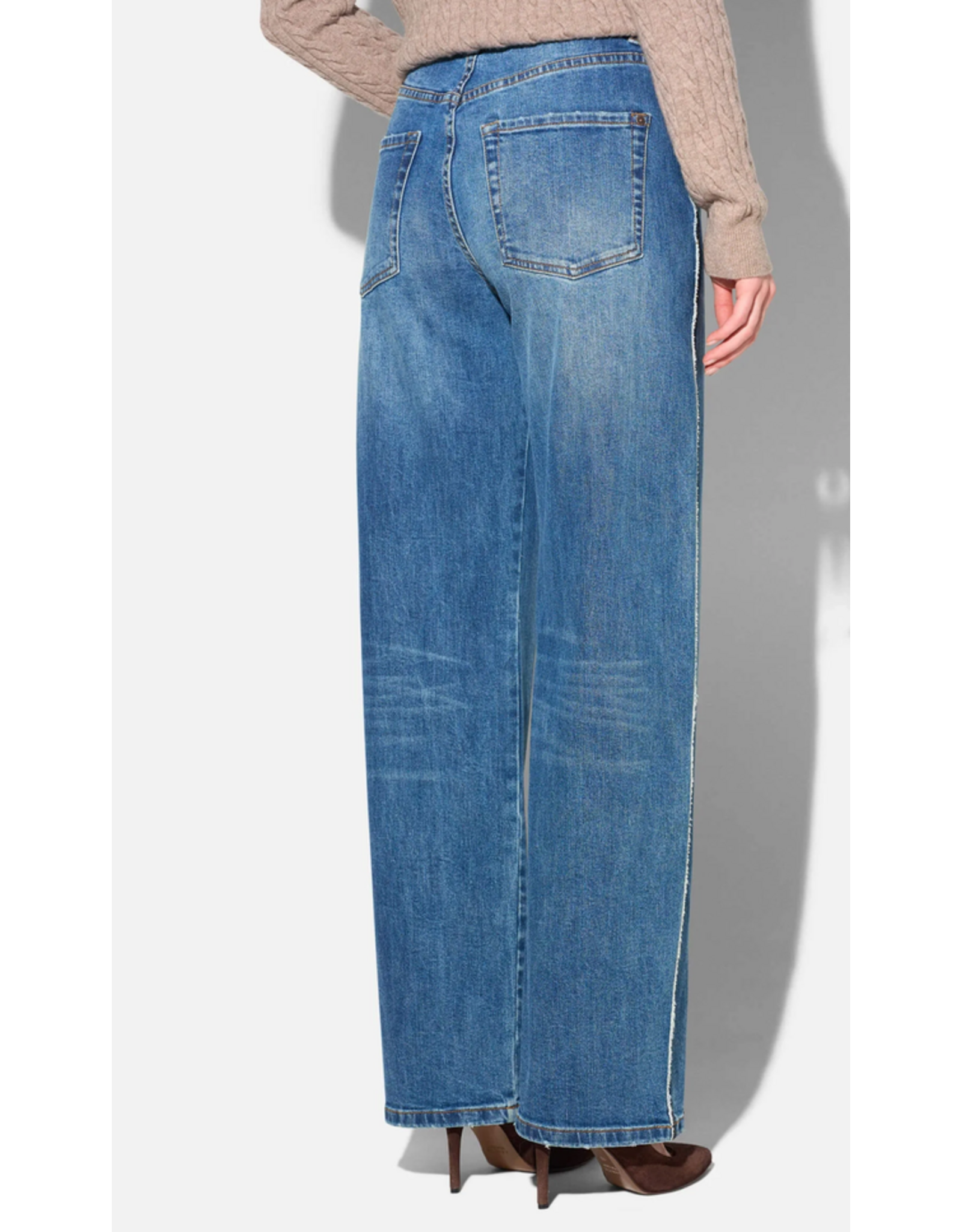 JANICE BARREL JEANS DAMES STRETCH MID RISE BAXTER BLAUW