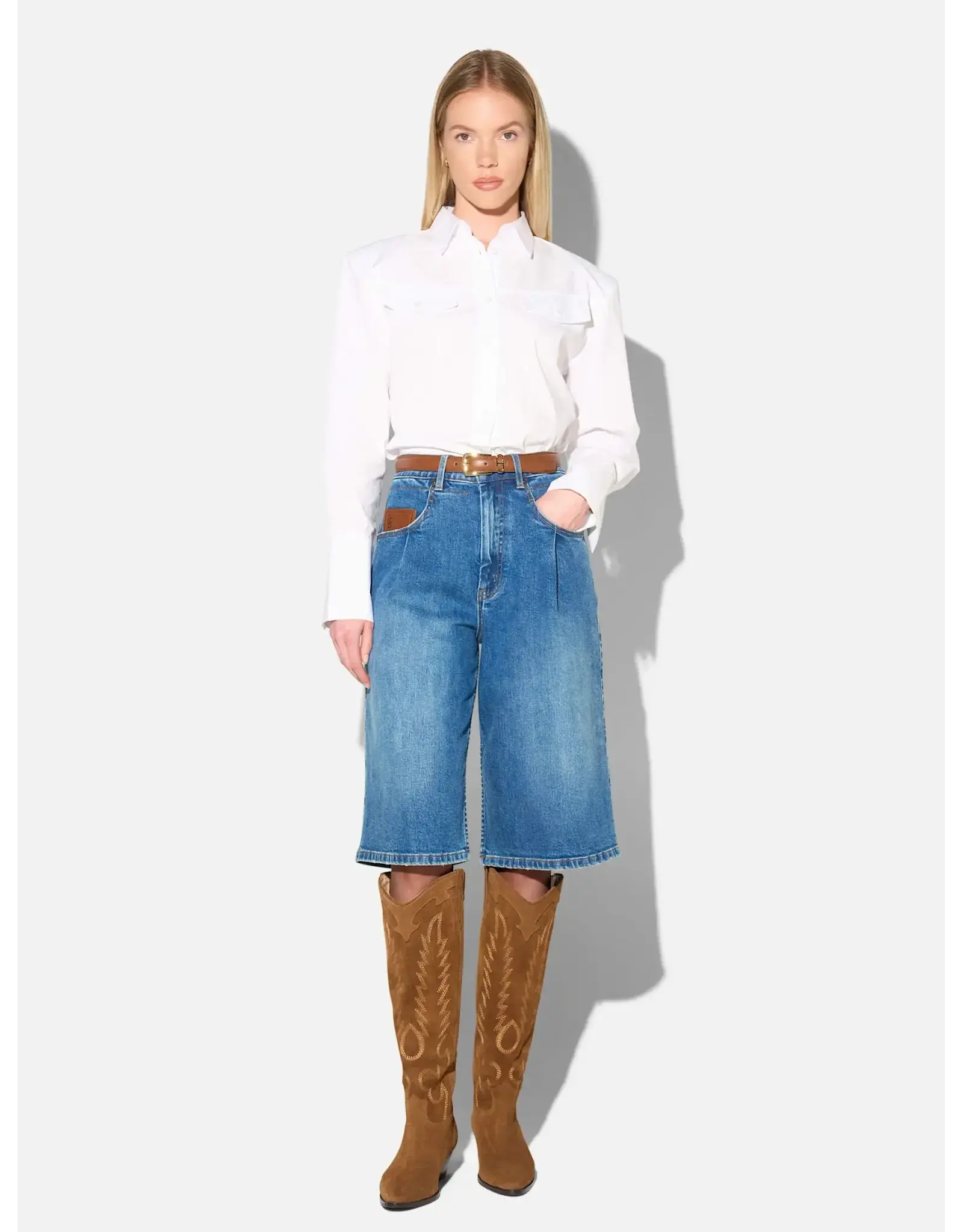 JANICE JEANS SHORT DAMES STRETCH DENIM BRYCE BLAUW
