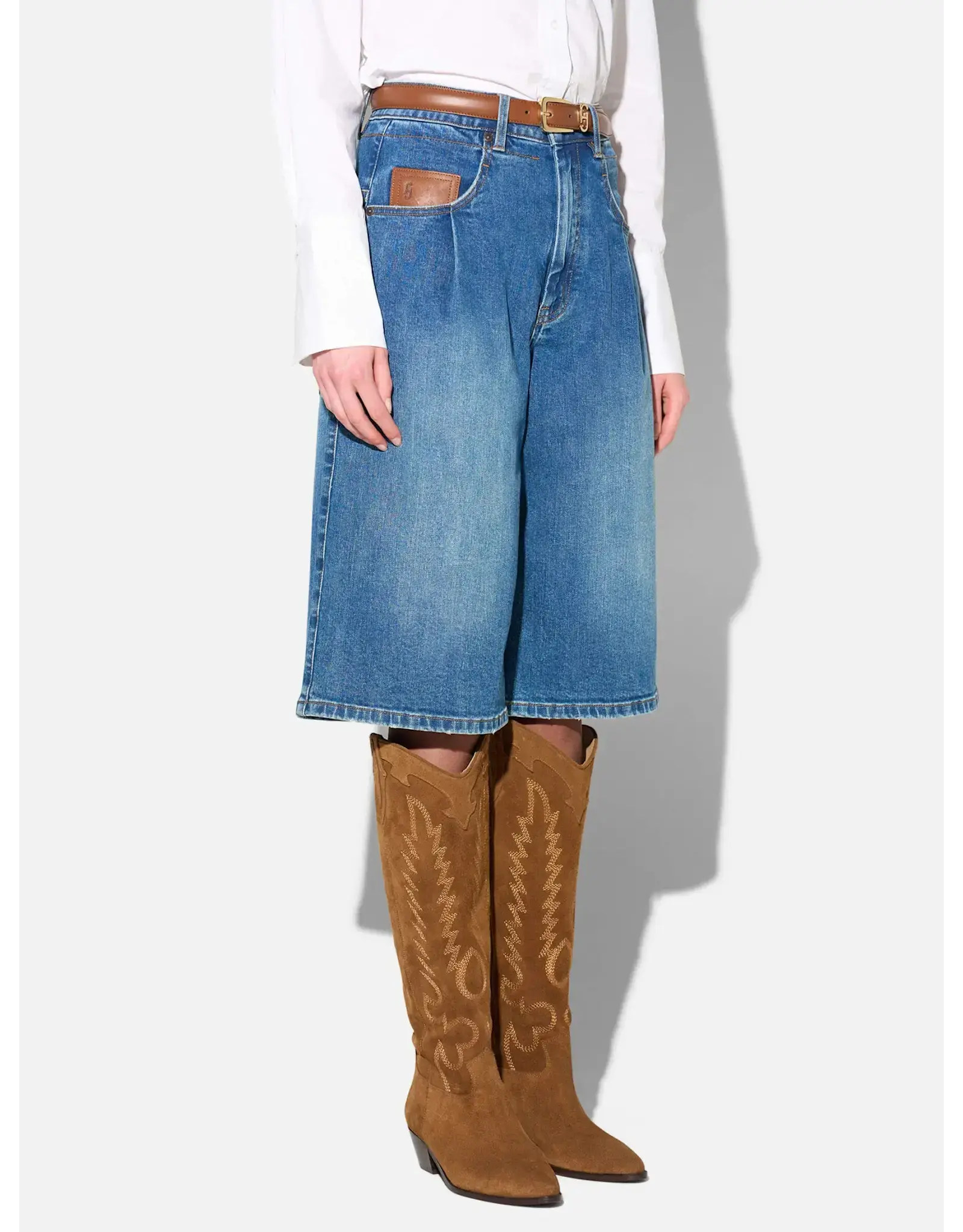 JANICE JEANS SHORT DAMES STRETCH DENIM BRYCE BLAUW