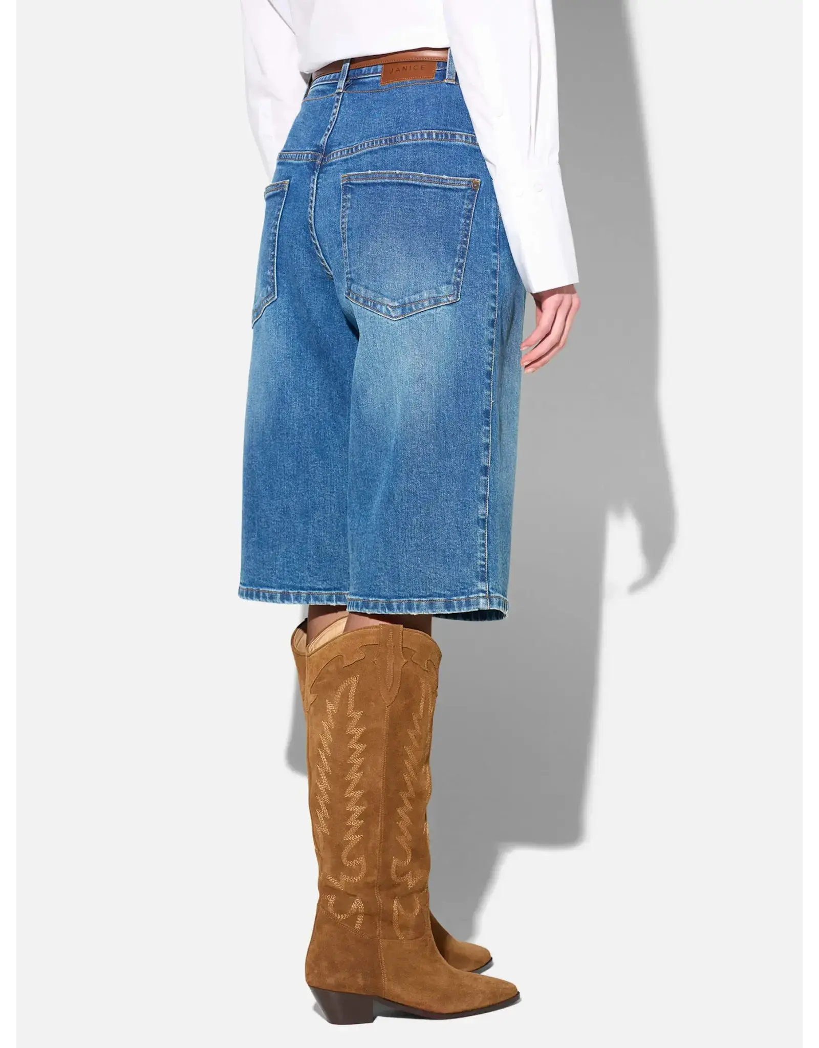 JANICE JEANS SHORT DAMES STRETCH DENIM BRYCE BLAUW