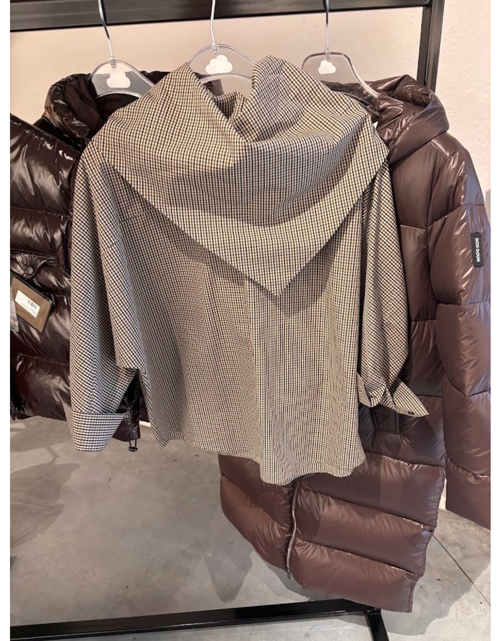 DOUDOUN BERLIN BLOUSE BROWN/NAVY CHECKS