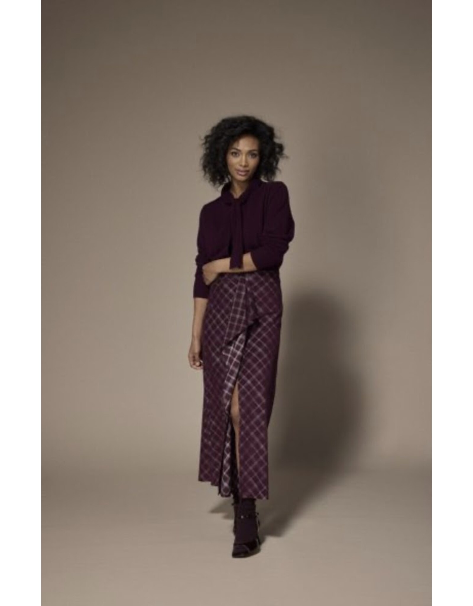 LALOTTI AMIRA SKIRT PLUME CHECKS