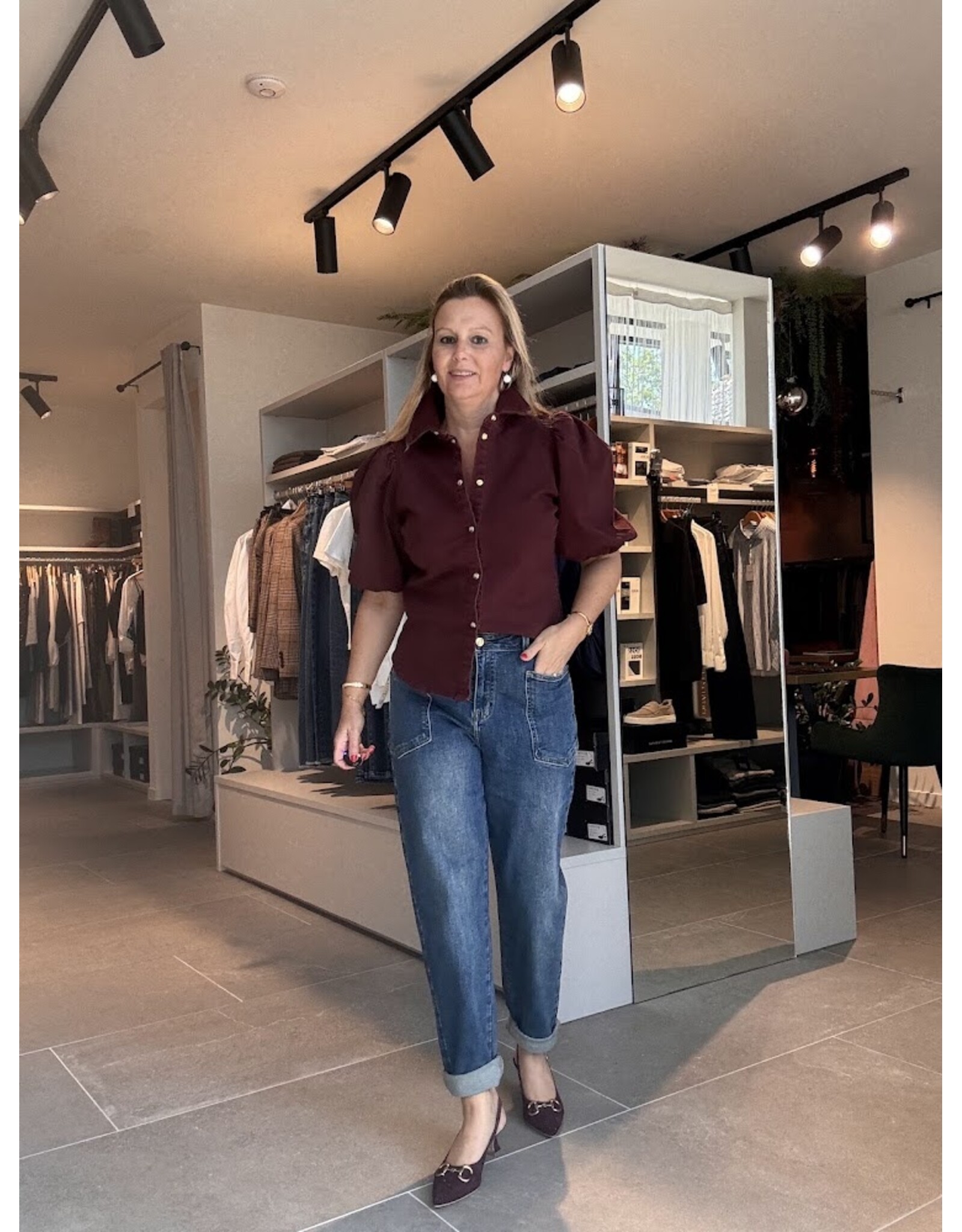 JANICE LARS BURGUNDY HEMD