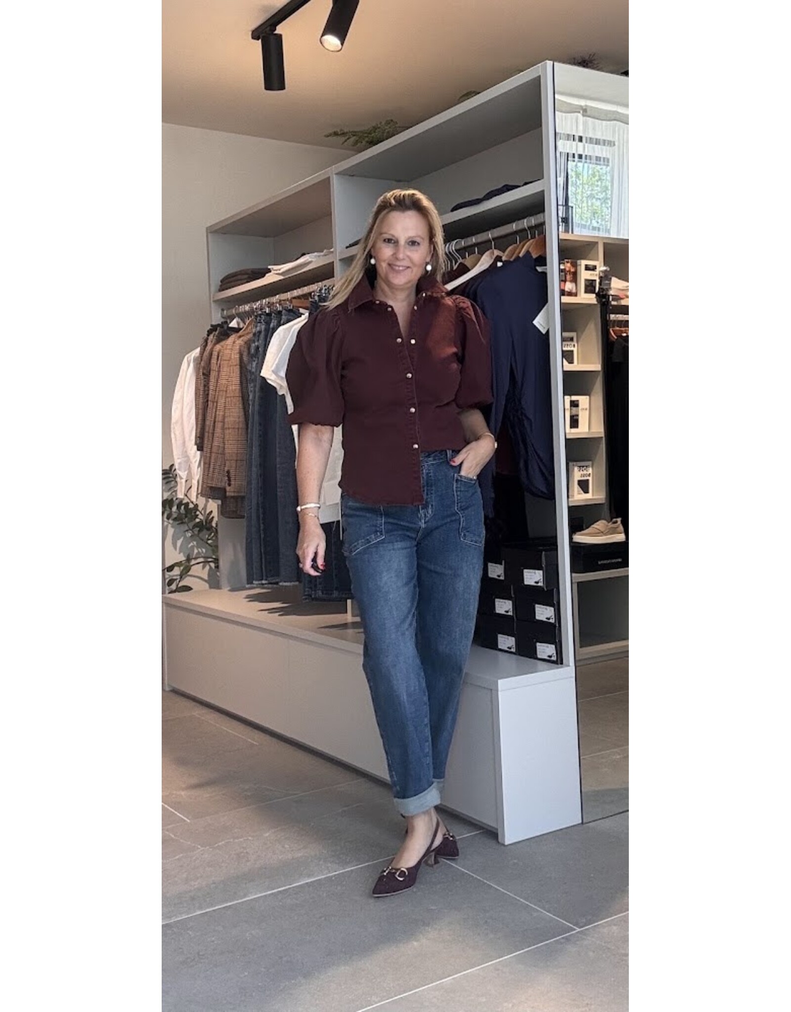 JANICE LARS BURGUNDY HEMD