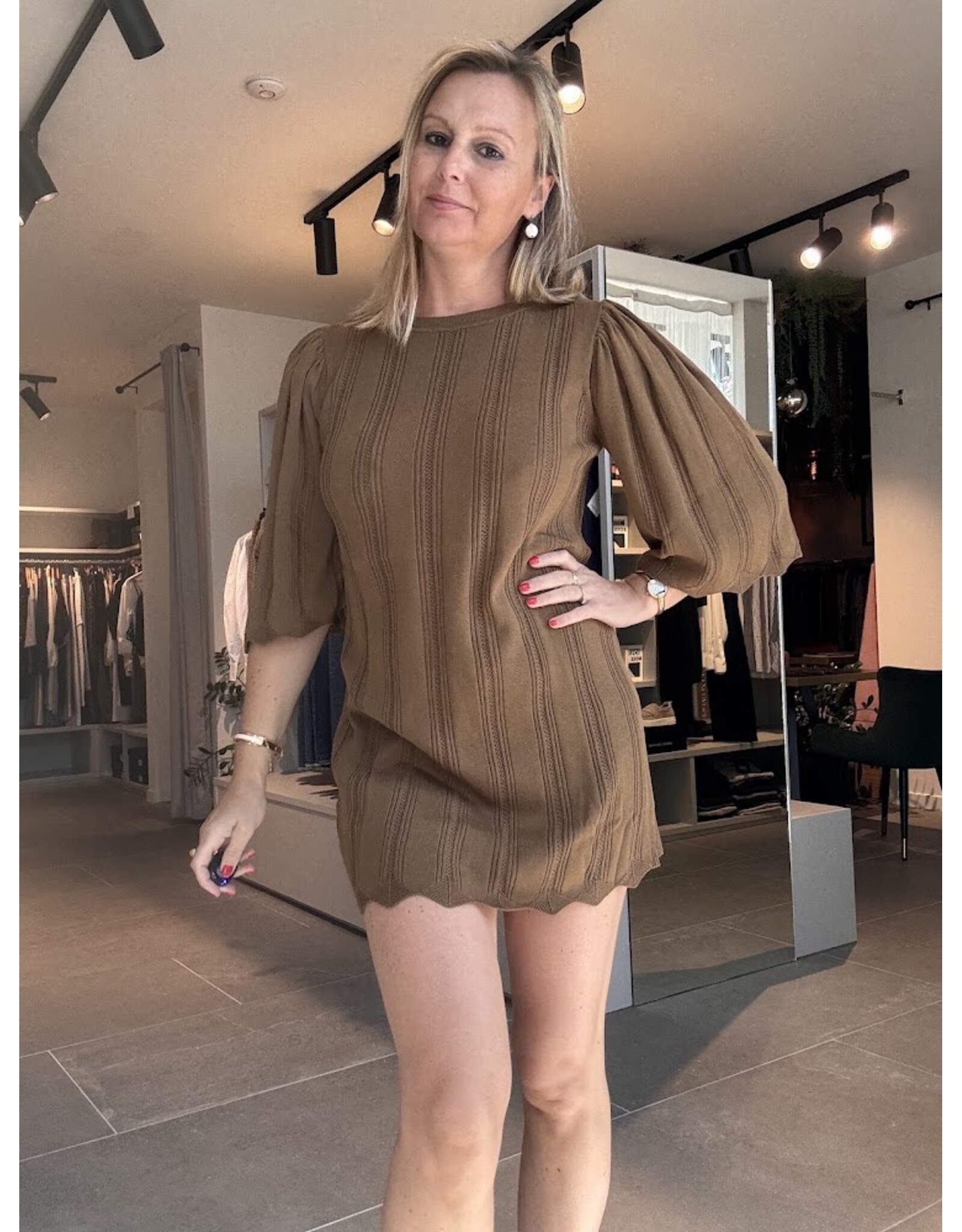 BA&SH ROBE SELINE CHAMOIS