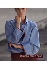 MARCH23 BLOUSE QUEBEC POPLIN AZUR +RUST