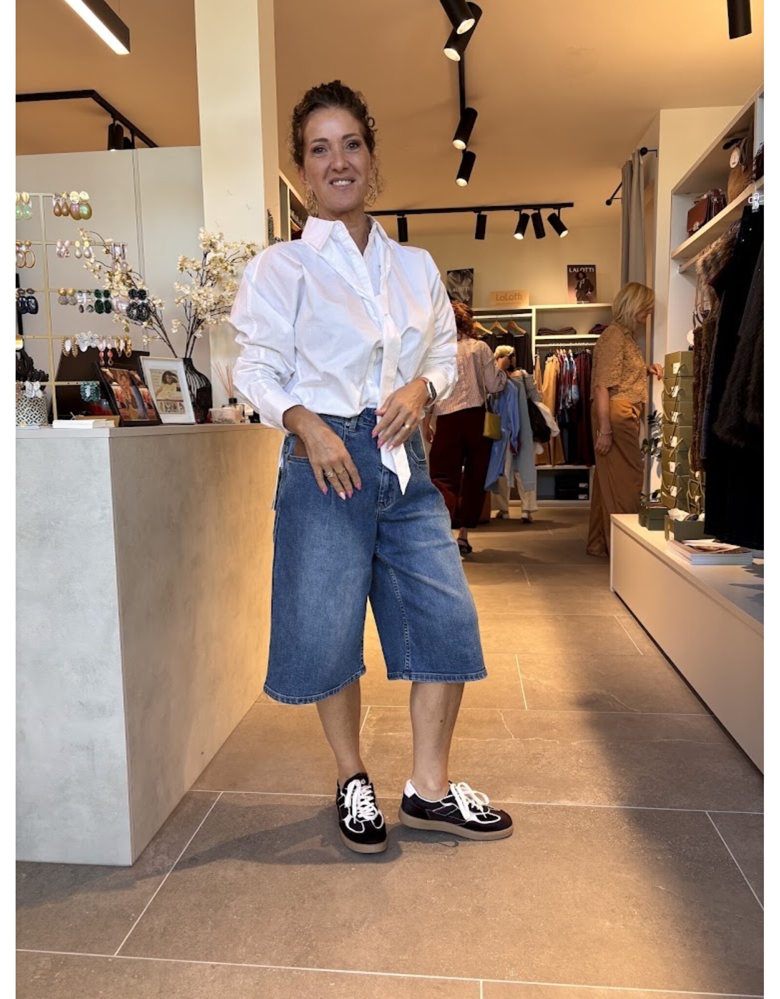 JANICE JEANS SHORT DAMES STRETCH DENIM BRYCE BLAUW