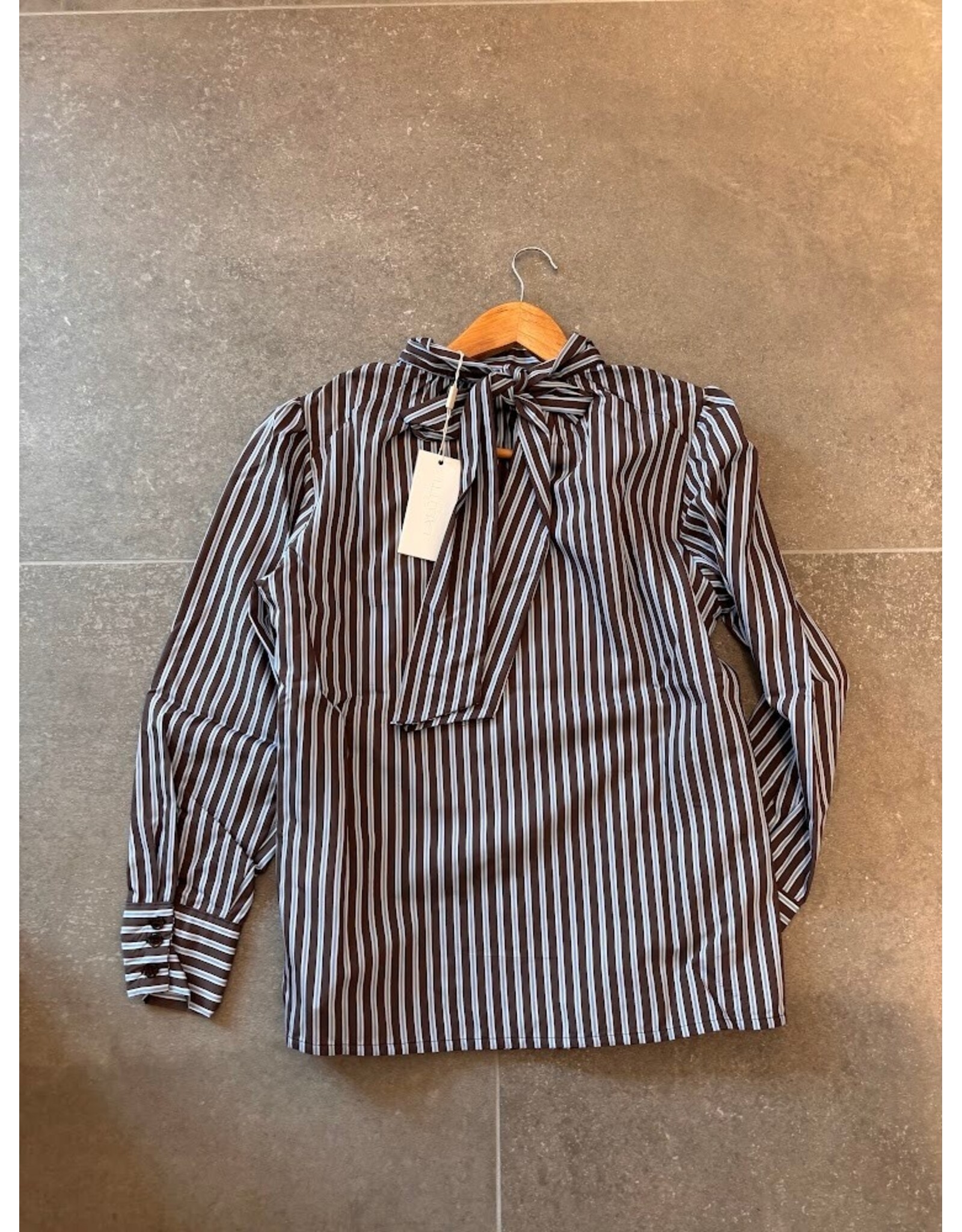 LALOTTI ODA BLOUSE BROWN/BLUE STRIPE