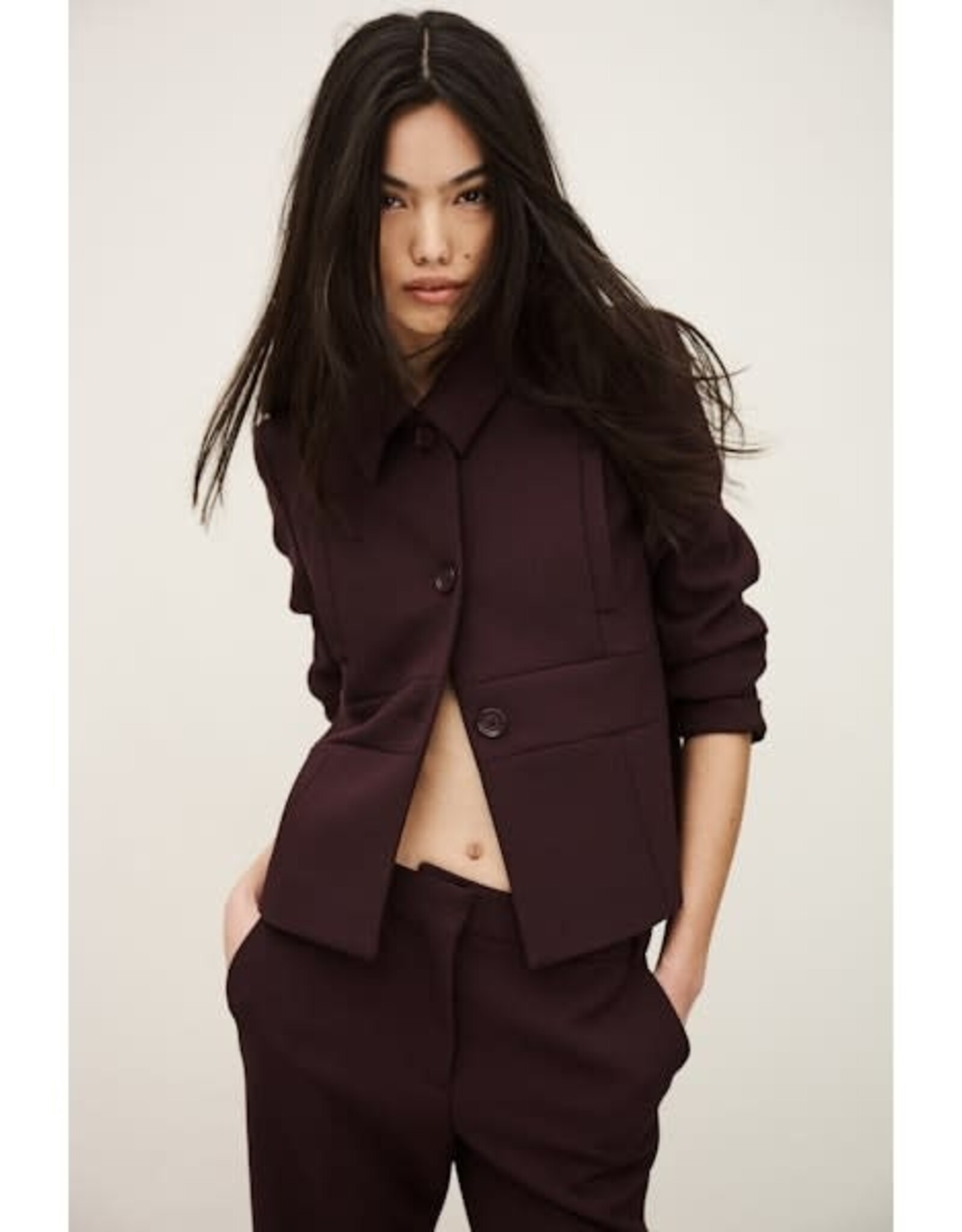 BA&SH PANTALON IMAN GRENAT