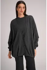 MARCH23 CARDIGAN ARRAN WOOLBLEND DARK GREY