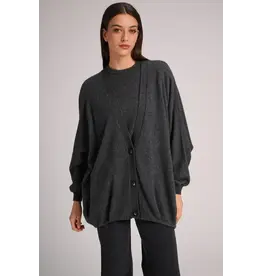 MARCH23 CARDIGAN ARRAN WOOLBLEND DARK GREY