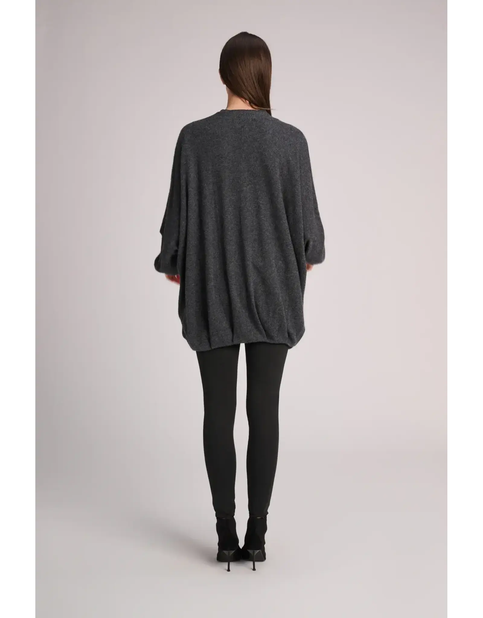 MARCH23 CARDIGAN ARRAN WOOLBLEND DARK GREY