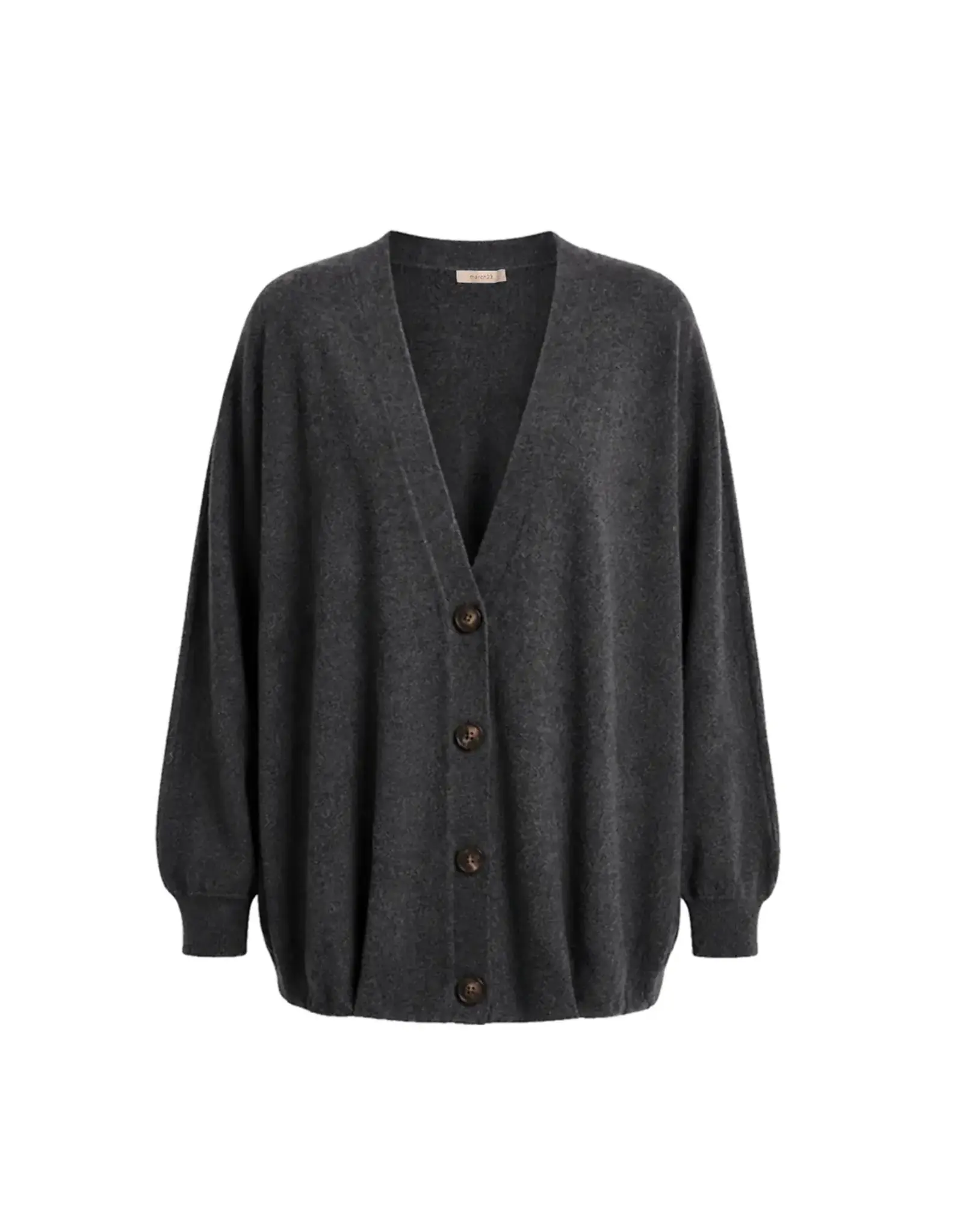 MARCH23 CARDIGAN ARRAN WOOLBLEND DARK GREY