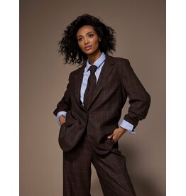 LALOTTI CILIA BLAZER BROWN/LIGHT BLUE CHECKERED