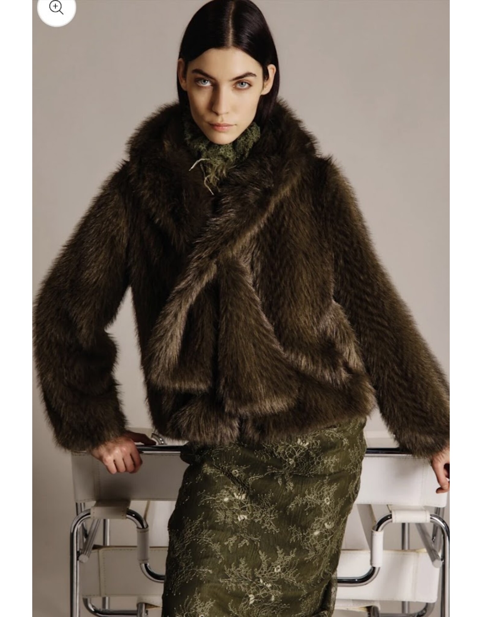 NENETTE 42BB-PALERMO CAPOSPALLA CONFEZIONE ECOPELLICCIA VERDE MILITARE