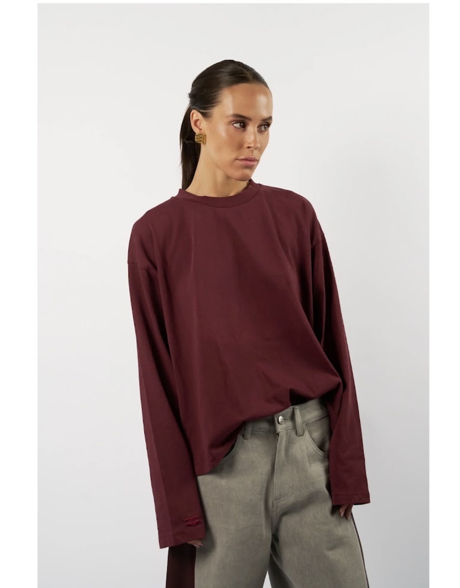 AMANDINE OFFICIAL TW26ULLA01 T-SHIRT BORDEAUX