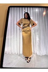 MARCH23 DRESS CAPRI SANDED SATIN OLIVE