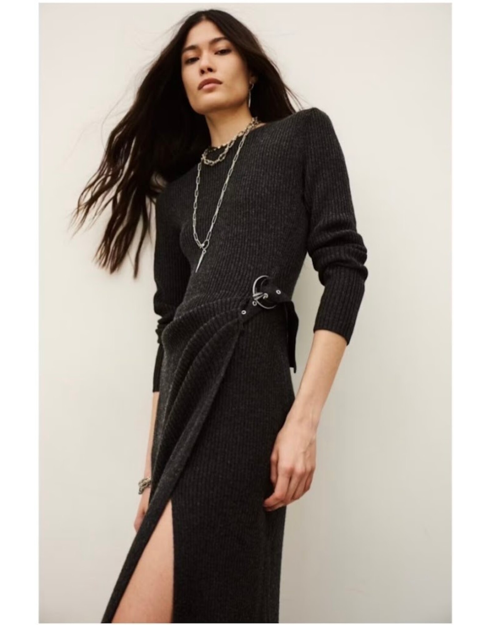 BA&SH ROBE BAMAYA GRISANTHRACITE
