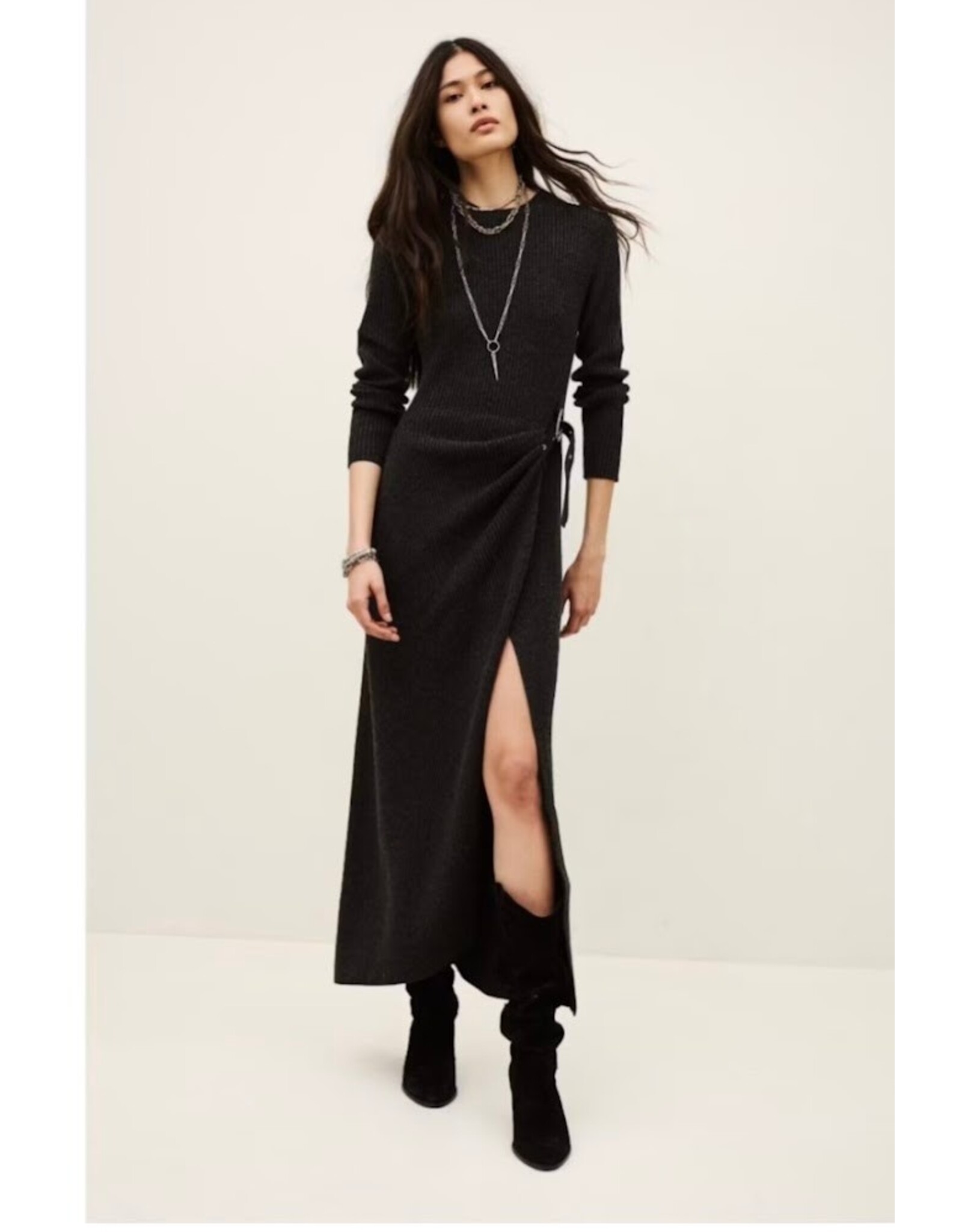 BA&SH ROBE BAMAYA GRISANTHRACITE