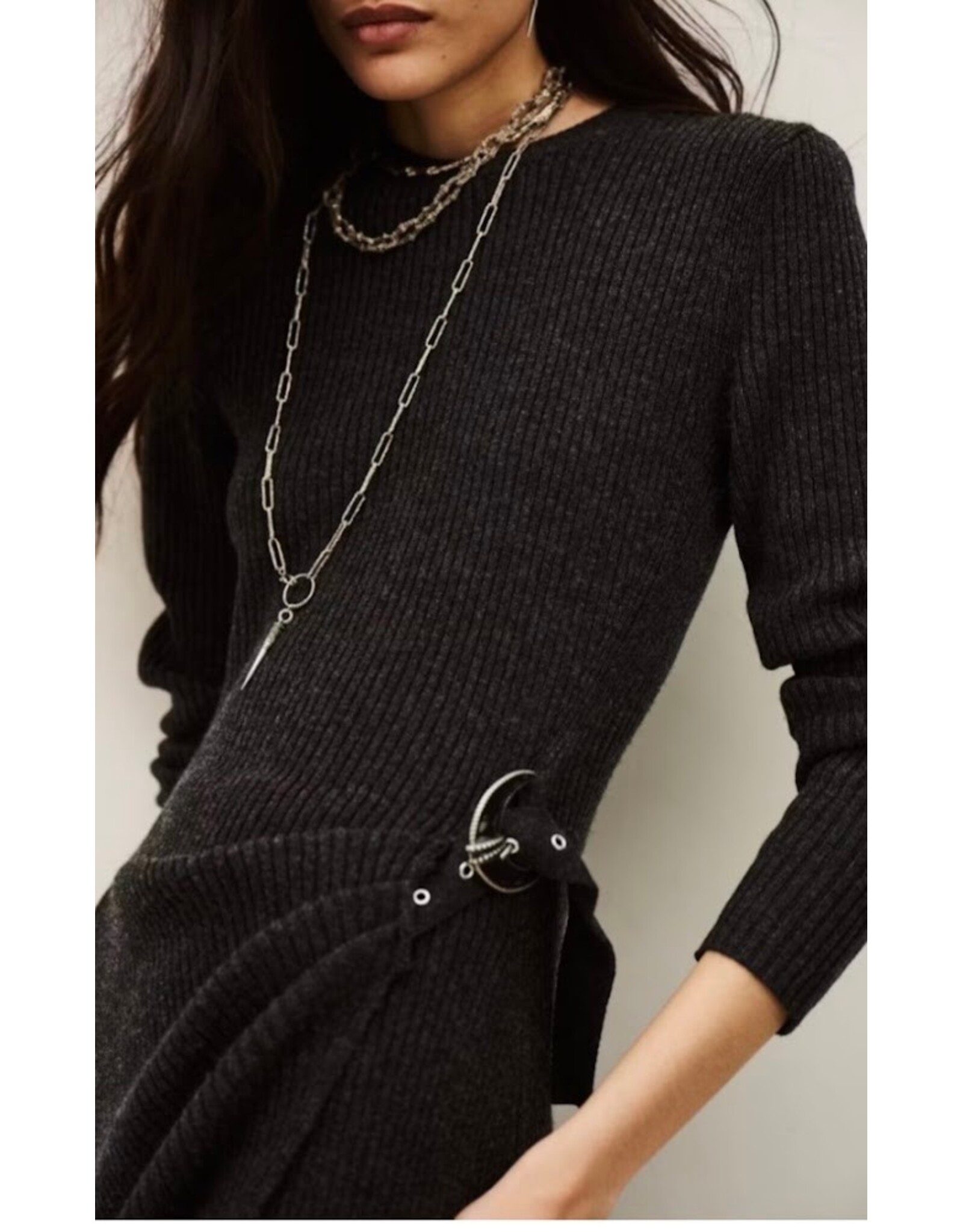 BA&SH ROBE BAMAYA GRISANTHRACITE