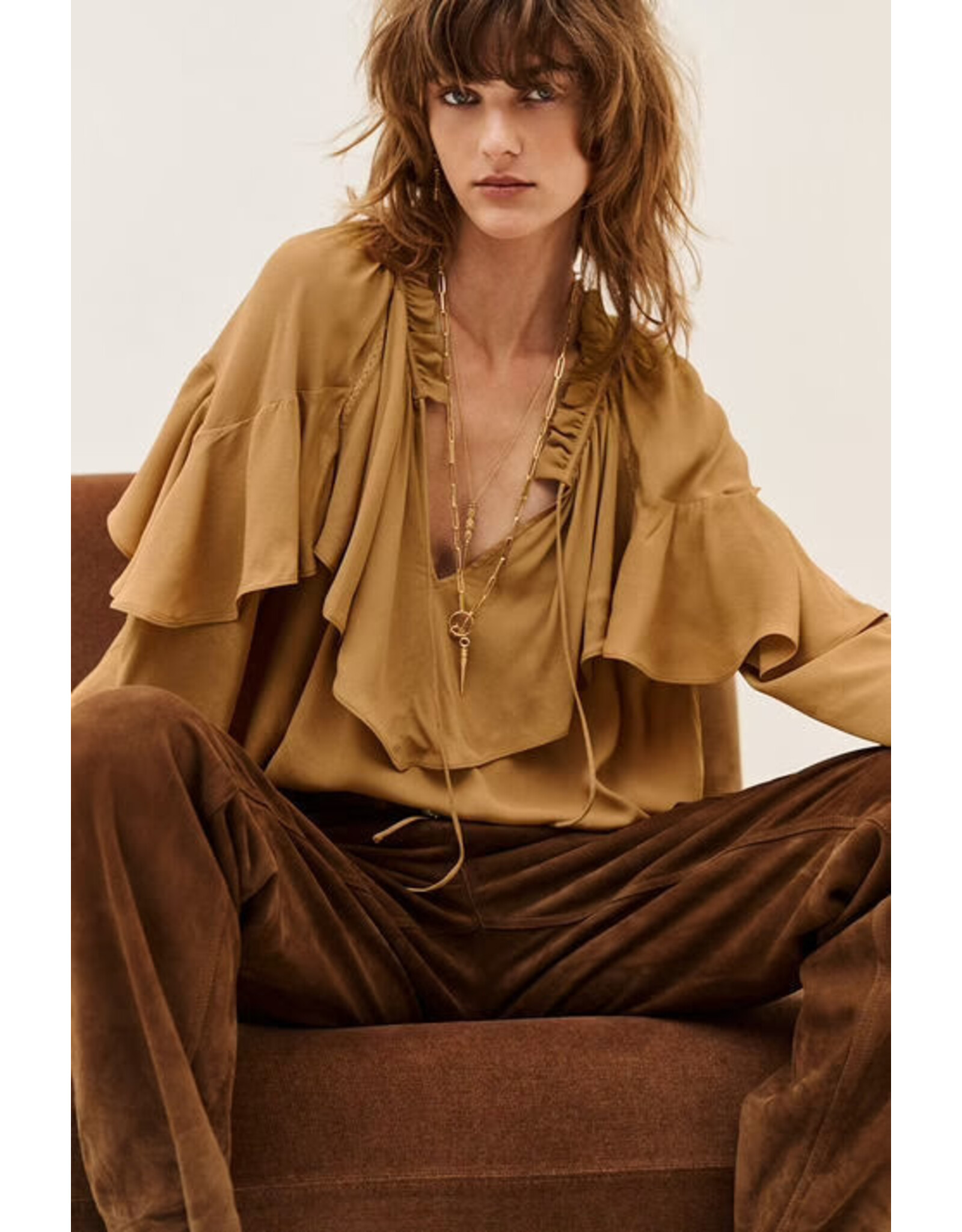 BA&SH BLOUSE BETTY CAMEL