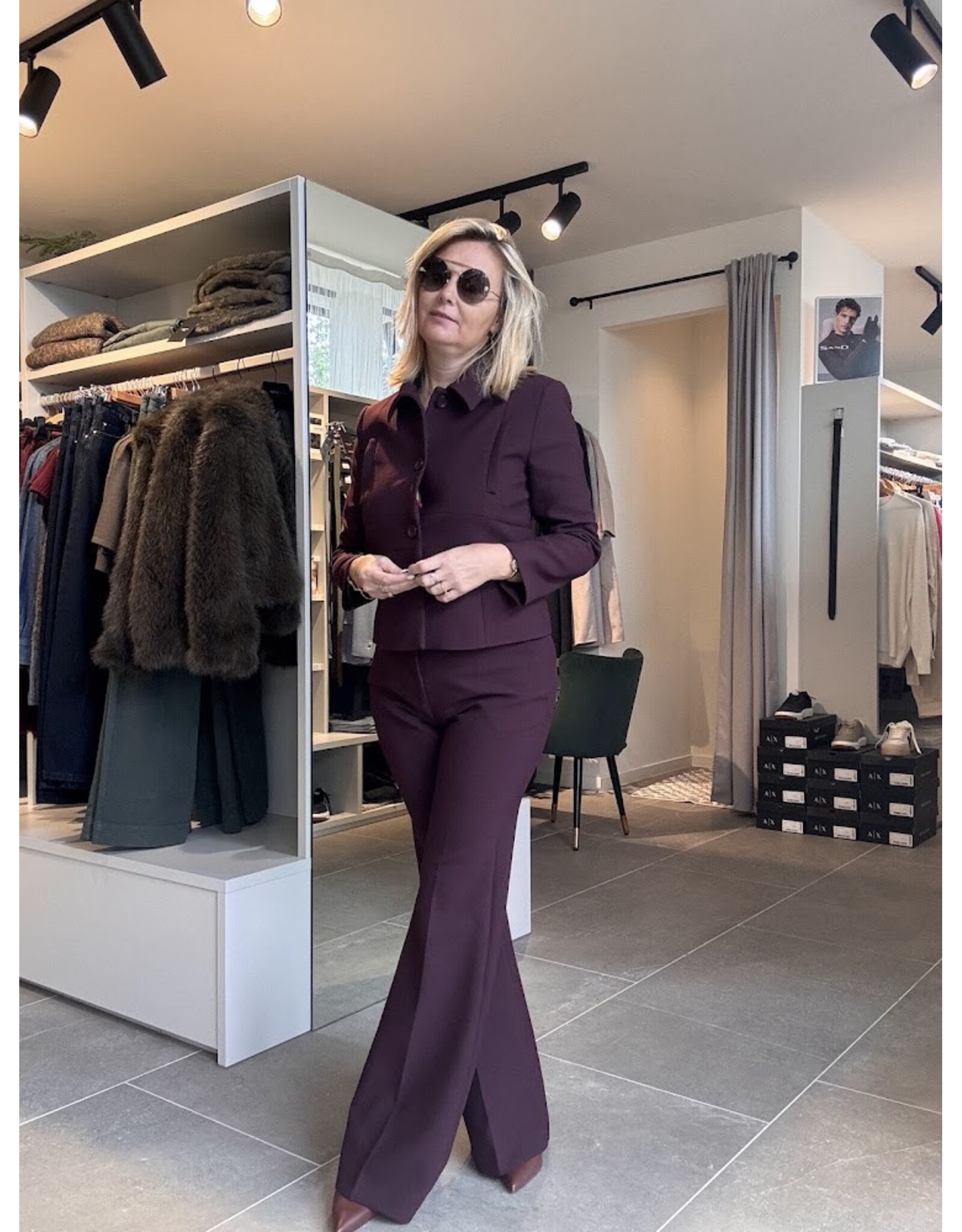 BA&SH PANTALON IMAN GRENAT
