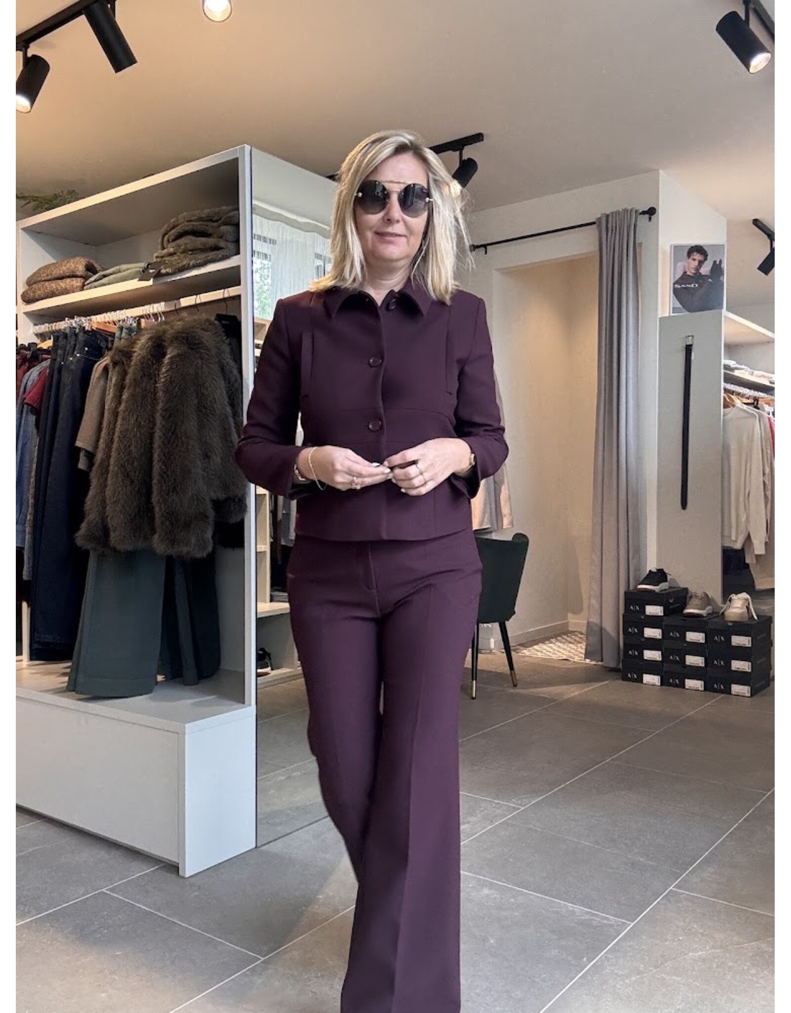 BA&SH PANTALON IMAN GRENAT