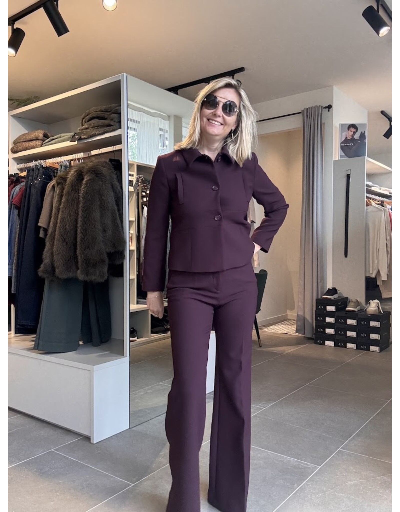 BA&SH PANTALON IMAN GRENAT