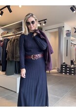 BA&SH JUPE DOHA ENCRE MID LENGTH SKIRT