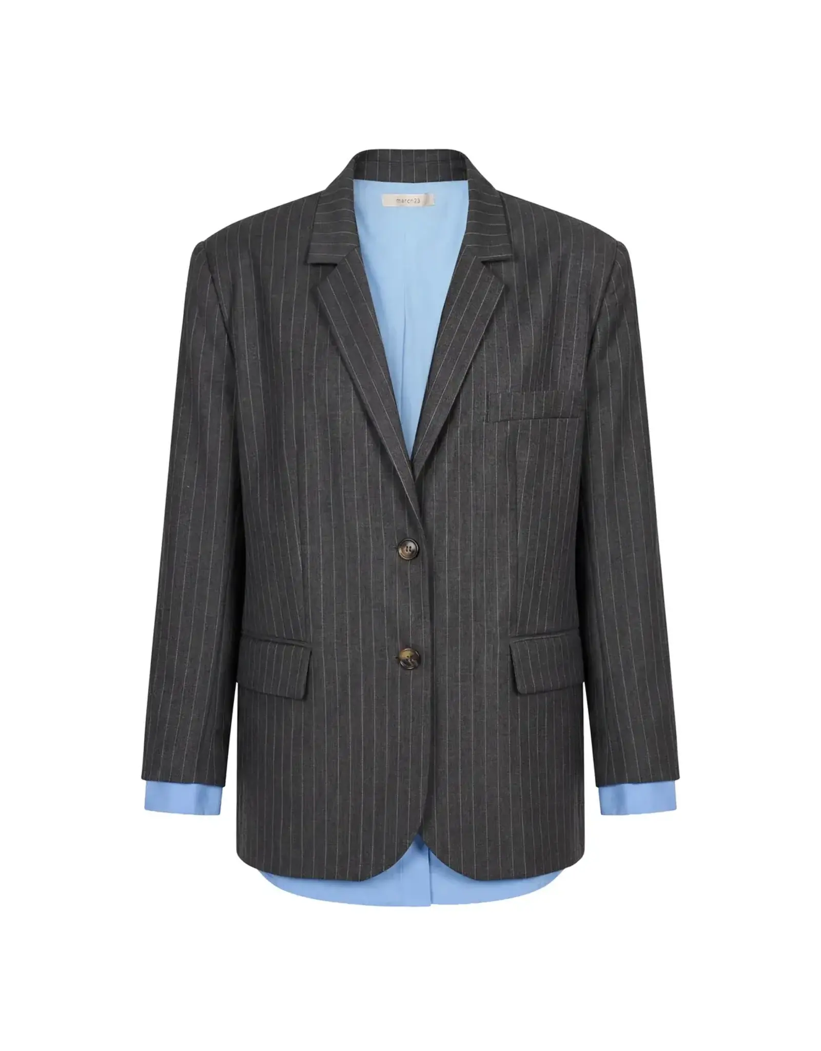MARCH23 BLAZER HILL DARK GREY PINSTRIPE