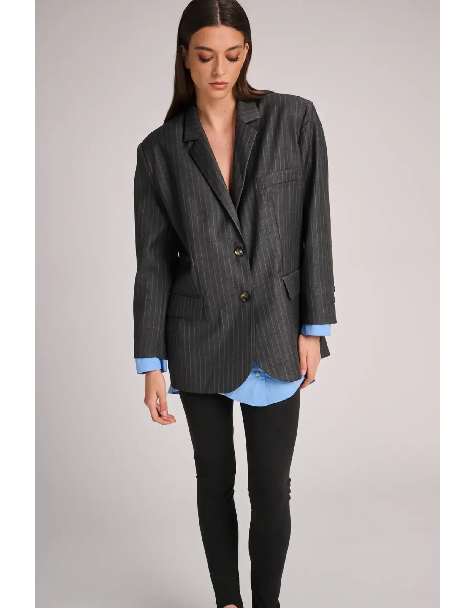 MARCH23 BLAZER HILL DARK GREY PINSTRIPE