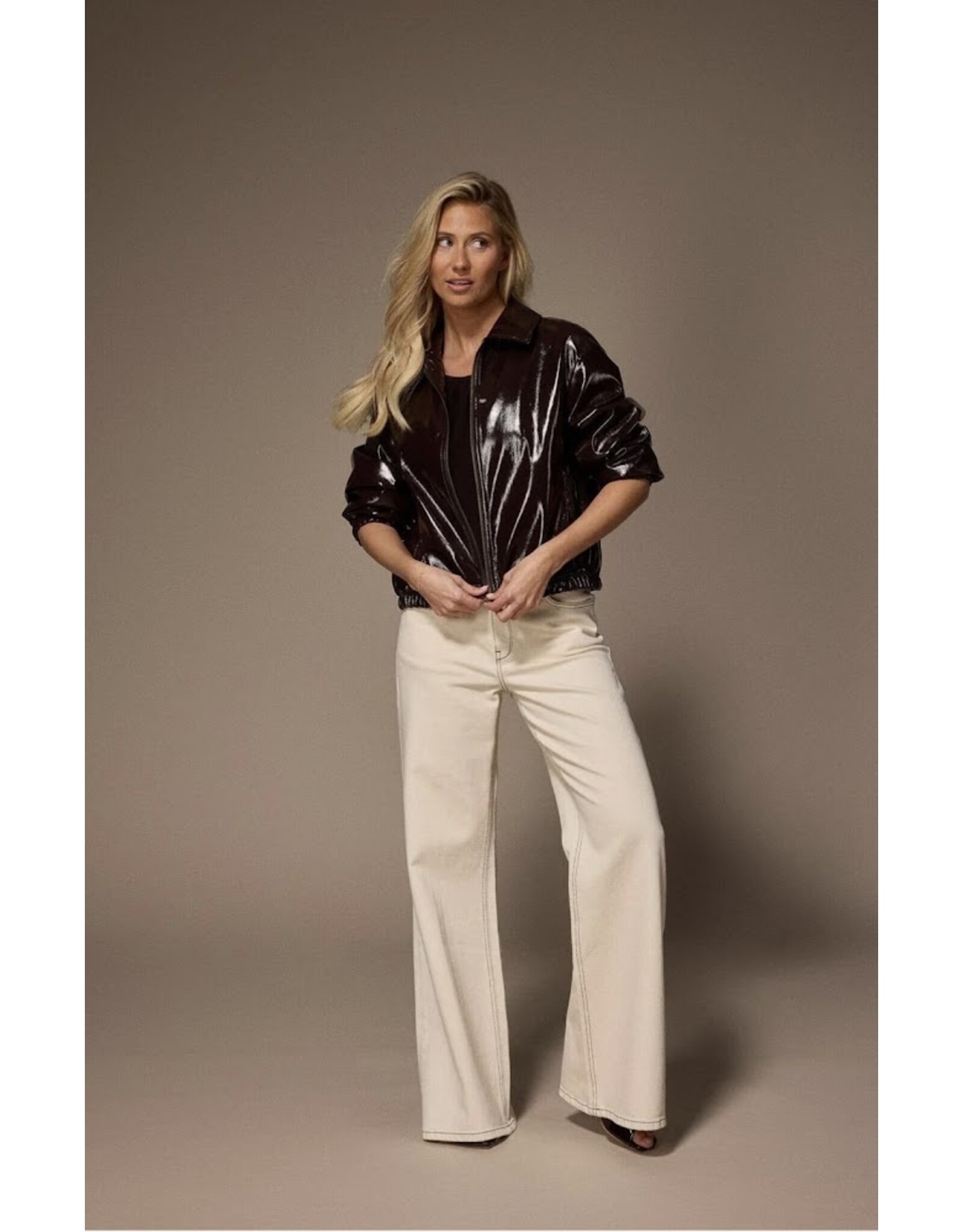 LALOTTI JANIQUE LACQUER JACKET BROWN