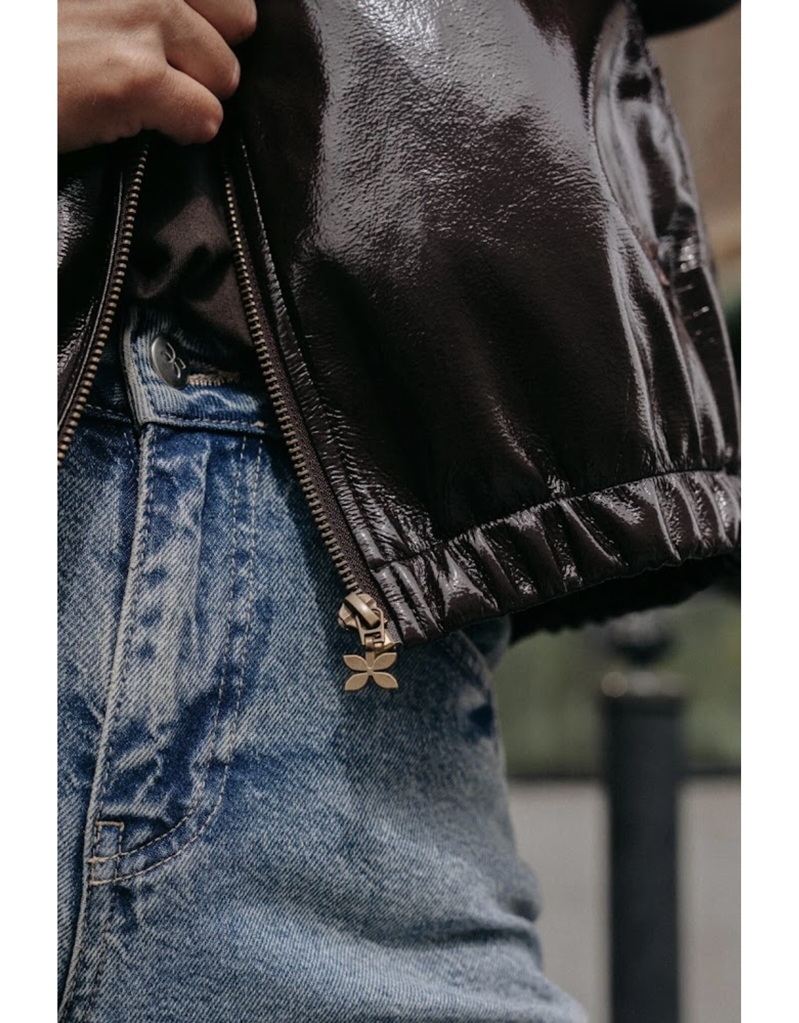 LALOTTI JANIQUE LACQUER JACKET BROWN